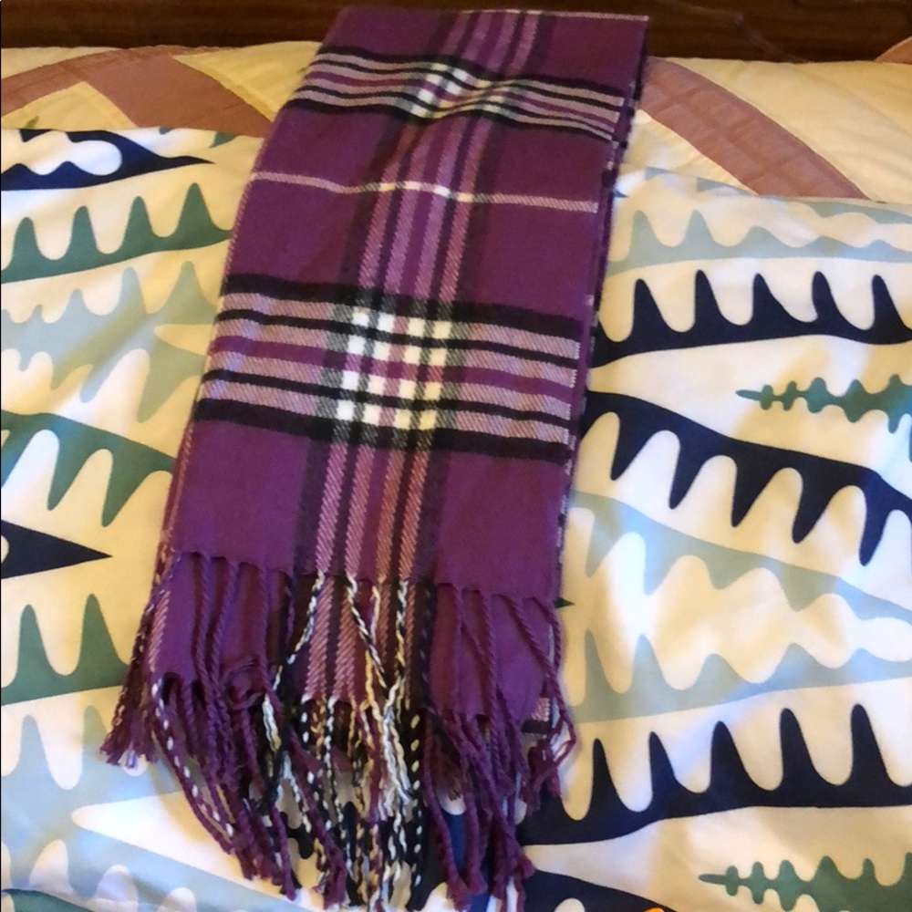 Purple striped scarf
